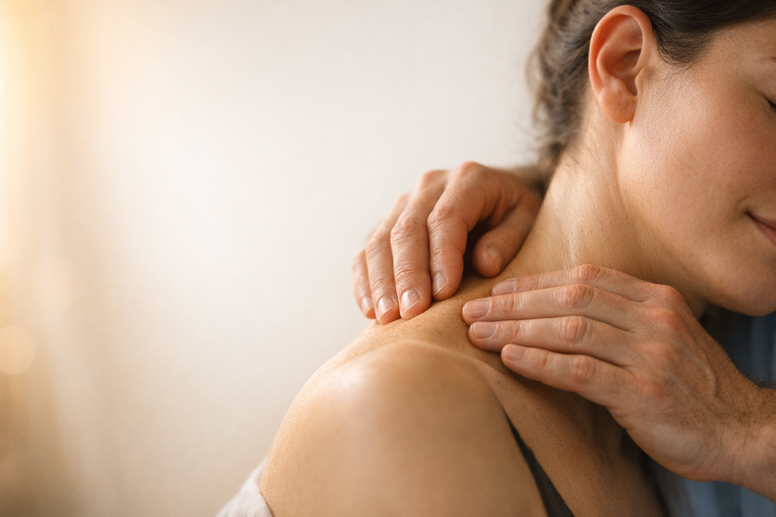 Palpation cervicale en cabinet — design Palpa